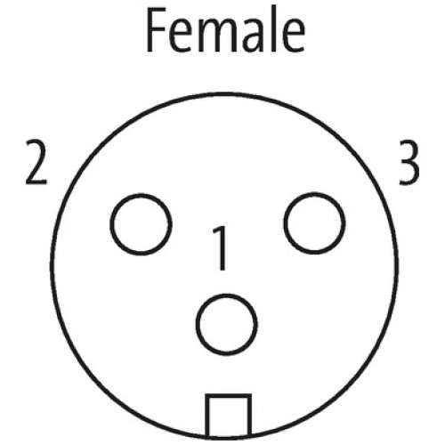 7700-A3031-U1B0750 Mini (7/8) 3 pole, Female 90° w/ Cable