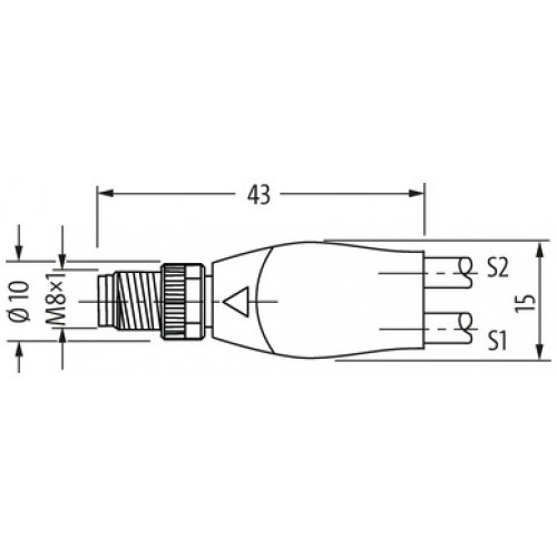 7000-87001-6200030 Y-Distributor M8 male / M8 female 0° A-cod.