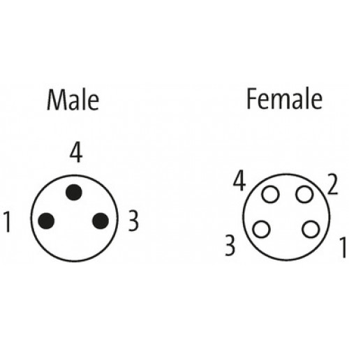 7000-88025-6200080 M8 male 0° / M8 female 90° A-cod.