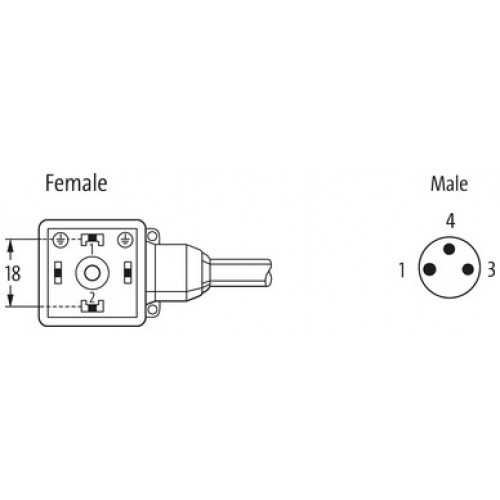 7000-88721-0130030 M8 male 90° A-cod. / MSUD valve plug A-18mm