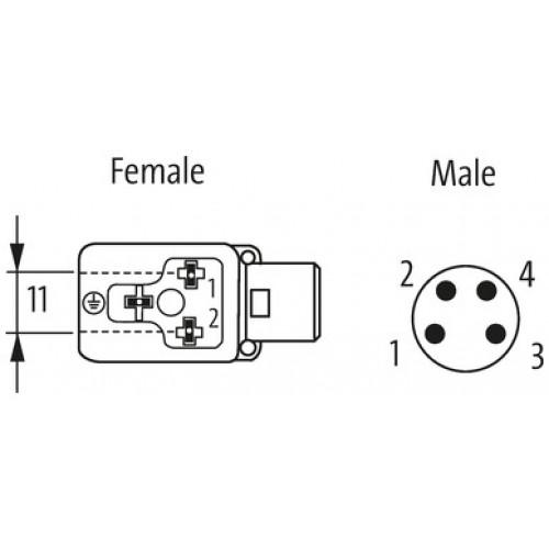 7000-88792-6330500 M8 male 0° A-cod. / MSUD valve plug BI-11mm 180° 7000-88792-6330500 M8 male 0° A-cod. / MSUD valve plug BI-11mm 180°
