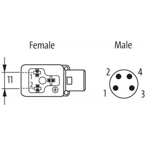 7000-88811-6330150 M8 male 90° A-cod. / MSUD valve plug BI-11mm 7000-88811-6330150 M8 male 90° A-cod. / MSUD valve plug BI-11mm