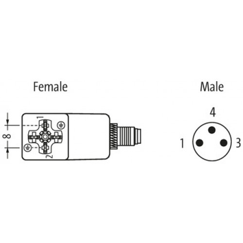 7000-88975-0000000 M8 ADAPTOR ON REAR / MSUD VALVE PLUG FORM C 8MM