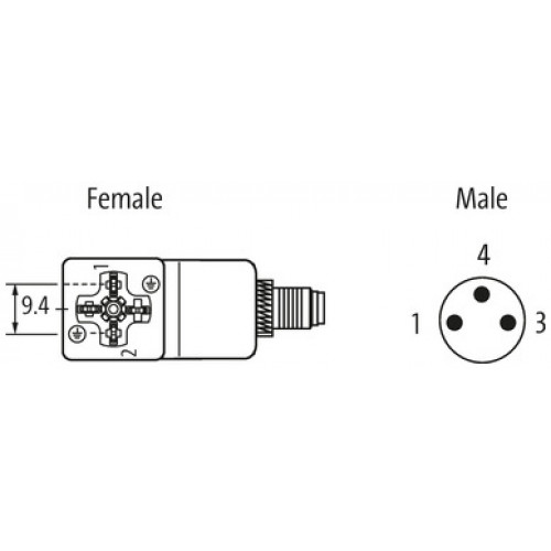 7000-88995-0000000 M8 ADAPTOR ON REAR / MSUD VALVE PLUG 9.4 MM