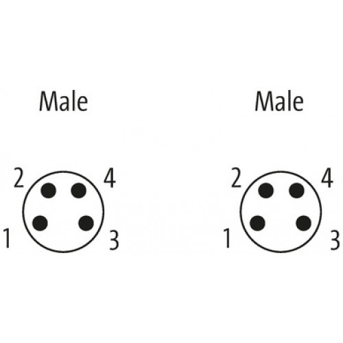 7001-89701-7910010 M8 male 0° / M8 male 0° A-cod. shielded
