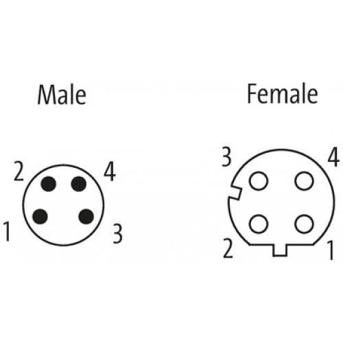 7000-89851-7910150 M8 male 0° / M12 female 0° A-cod. shielded
