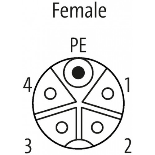 7000-P3291-9880100 M12 Power female recept. K-cod. front 7000-P3291-9880100 M12 Power female recept. K-cod. front