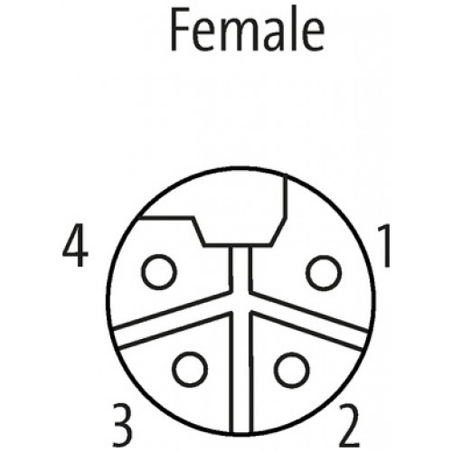 7356-P4121-P072000 M12 Power L-cod. female 4p. 0° with cable