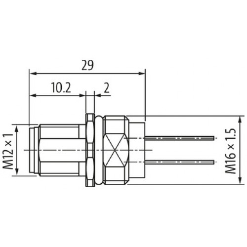 7002-P4281-9800050 M12 Power male recept. L-cod. front V2A