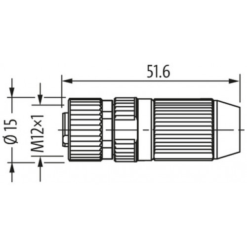 7000-P4421-0000000 M12 female 0° L-cod. field- wireable (IDC) 7000-P4421-0000000 M12 female 0° L-cod. field- wireable (IDC)