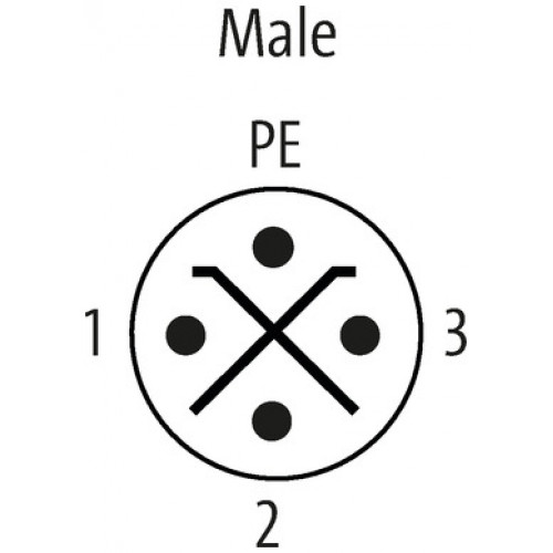 7000-P6281-9400100 M12 Power S-coded male receptacle front mount 7000-P6281-9400100 M12 Power S-coded male receptacle front mount