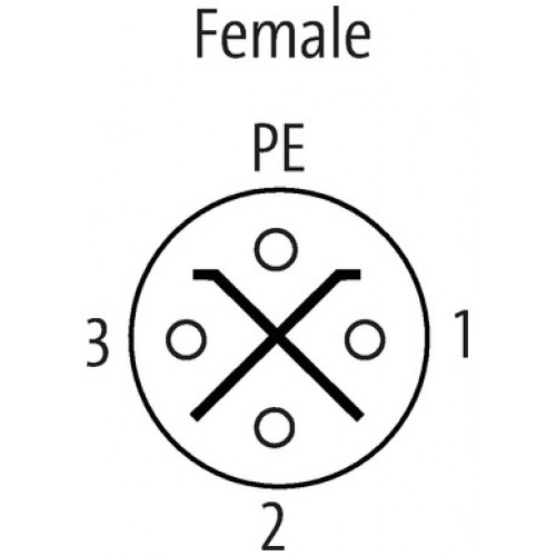 7000-P6291-9400020 M12 Power S-coded female receptacle front mount 7000-P6291-9400020 M12 Power S-coded female receptacle front mount