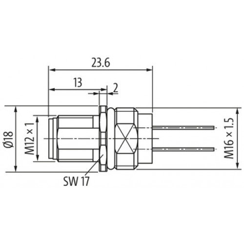 7000-P6281-9400100 M12 Power S-coded male receptacle front mount 7000-P6281-9400100 M12 Power S-coded male receptacle front mount