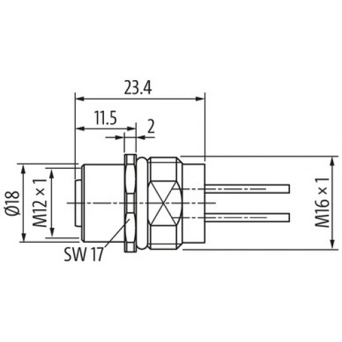 7000-P6291-9400020 M12 Power S-coded female receptacle front mount 7000-P6291-9400020 M12 Power S-coded female receptacle front mount