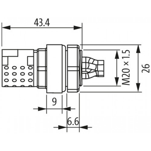 7000-P8391-P800025 MQ15-X-Power fem. receptable shielded front mount