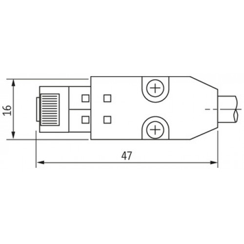 7000-SS601-8811800 Drive Cliq IP20 / M12 female 0° Y-cod. shielded