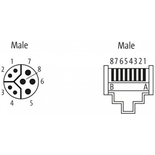7000-SS621-8810400 M12 male 0° Y-cod. shielded / Drive Cliq IP67