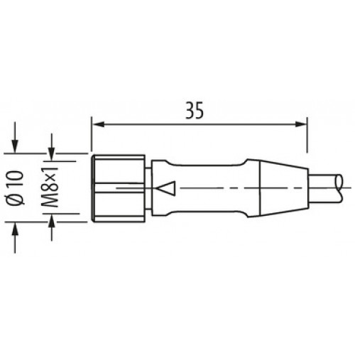 7000-08111-2500300 M8 female 0° A-cod. with cable LED