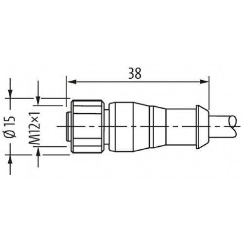 7004-12221-6240040 M12 female 0° A-cod. with cable V4A