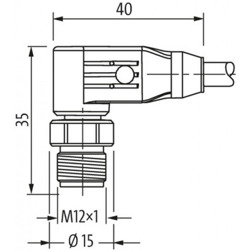 7004-14561-7962000 M12 male 90° D-cod. with cable shielded V4A