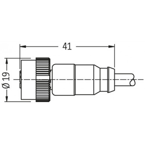 7050-40061-0131500 MQ12 male 0° / M12 female 0° A-cod.