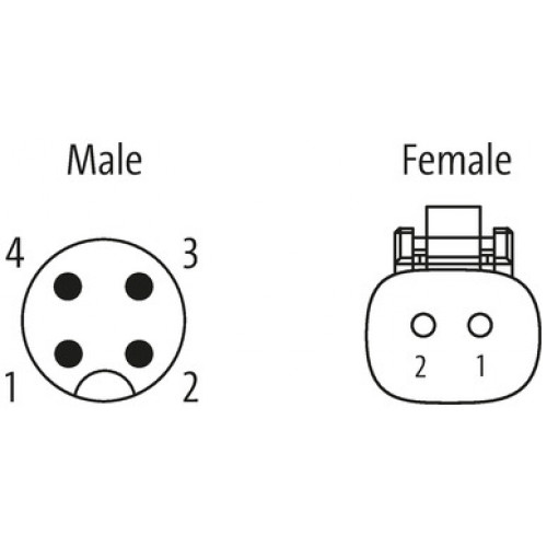 7072-43231-7541000 M12 Xtreme male 90° A-cod. / valve plug MDC06-2s