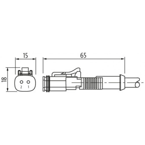 7072-72021-7540300 Valve plug MDC06-2s with cable LED
