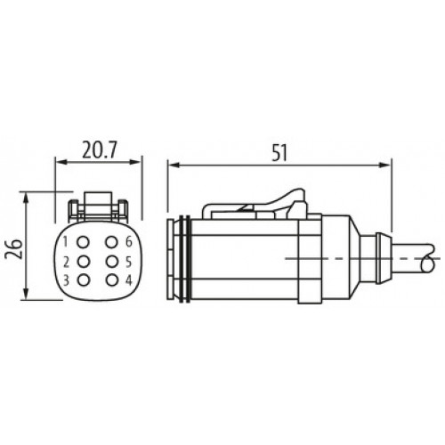 7072-72221-5720150 Valve plug MDC06-6s with cable