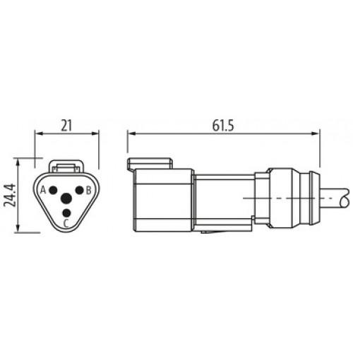 7072-72381-5640015 Valve plug MDC04-3p with cable