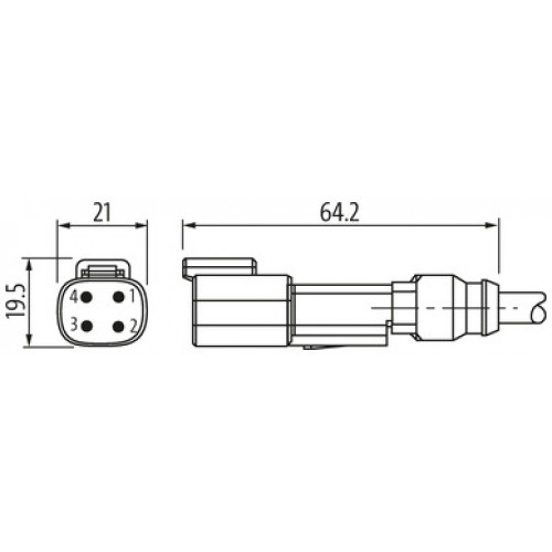 7072-72461-5690300 Valve plug MDC04-4p with cable