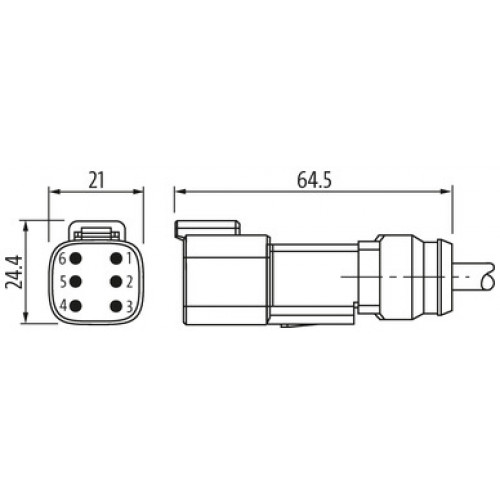 7072-72521-5720750 Valve plug MDC04-6p with cable