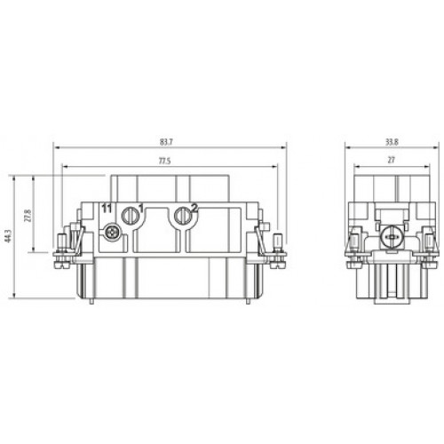 70MH-EB4U2-FS04000 B16 female 4+2-pole, screw t., 830/400 V, 80/16 A