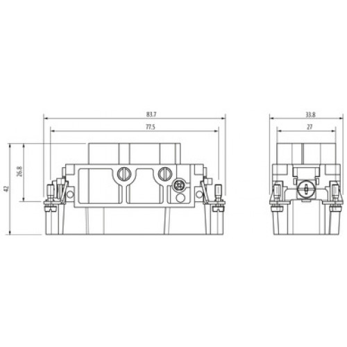 70MH-ES4U2-FS04000 B16 male 4+2-pole, screw t., 830/400 V, 80/16 A