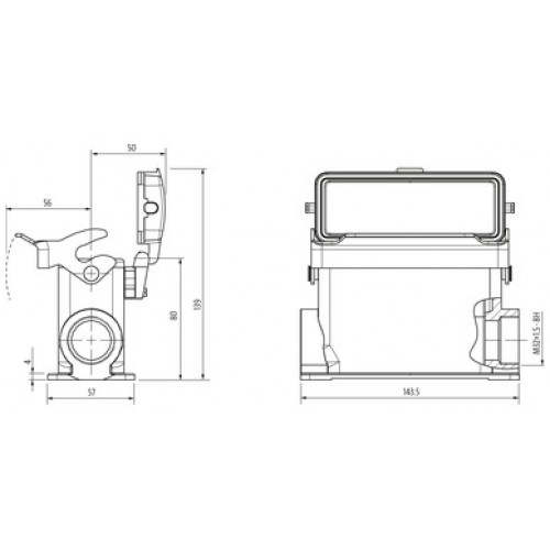 70MH-GSGHL-B01D010 B24 Surface mounted h., high profile, IP65