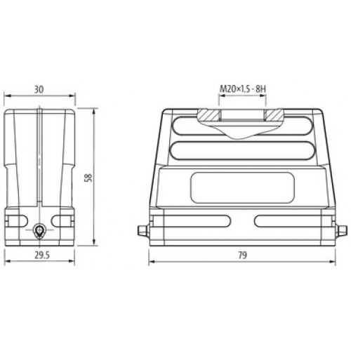 70MH-GTCNL-A01B000 A16 Hood, low profile, IP65