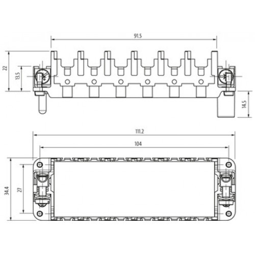 70MH-RG06S-0000000 B24 frame (male) for 6 modules