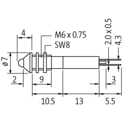 71463 LED-INDICATOR BLUE