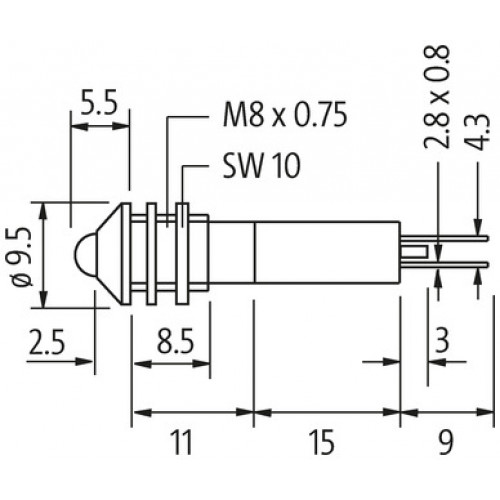 71445 LED-INDICATOR GREEN