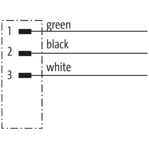7700-A3001-U1B0500 Mini (7/8) 3 pole, Male (Ext.) 0° w/ Cable