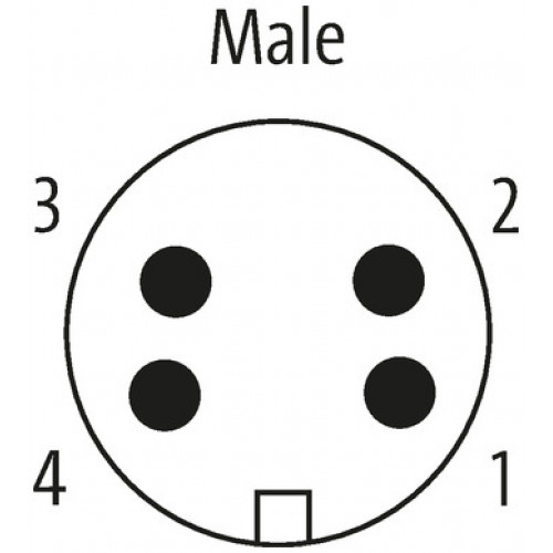 7700-A4001-U1C0150 Mini (7/8) 4 pole, Male (Ext.) 0° w/ Cable