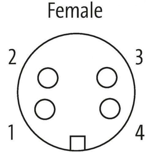 7700-A4031-U1C0300 Mini (7/8) 4 pole, Female 90° w/ Cable