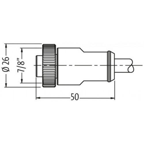 7700-A4021-U1C0300 Mini (7/8) 4 pole, Female 0° w/ Cable