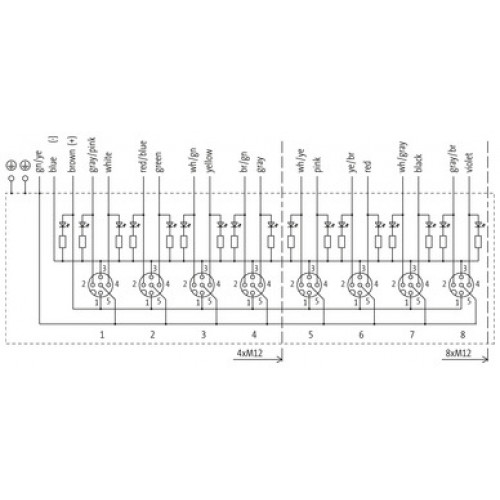 8072-68510-4561500 MVP XTREME 8XM12, 5-POLE, FIXED CABLE