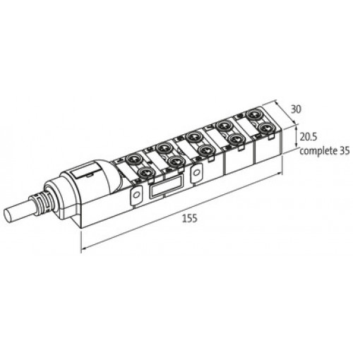 8000-80010-3850500 EXACT8, 10XM8, 3 POLE PRE-WIRED CABLE