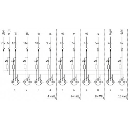 8000-84040-3340300 EXACT8, 4XM8, 3 POLE PLUG. CAP, SPRING-TERM.