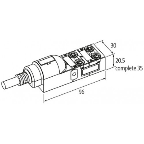 8000-84110-3581500 EXACT8, 4XM8, 4 POLE MOULDED CABLE
