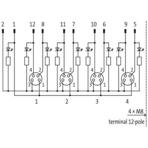 8000-84100-0000000 EXACT8, 4XM8, 4 POLE BASIC HOUSING