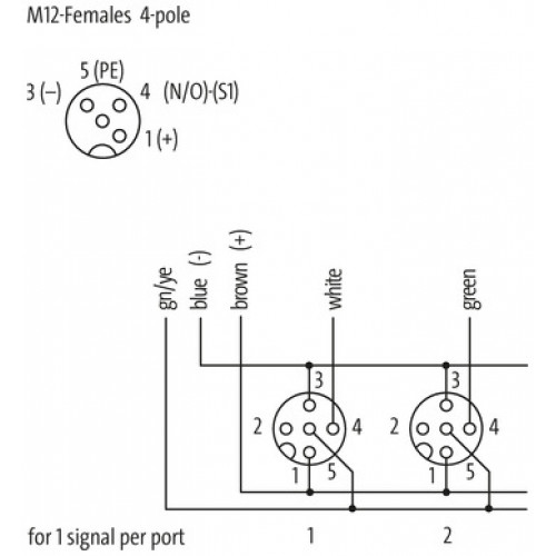 8000-84412-3331000 EXACT12, 4XM12, 4 POLE MOULDED CABLE