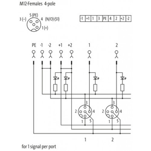 8000-84440-0000000 EXACT12, 4XM12, 4 POLE CAP, PLUG. SPRING TERM.