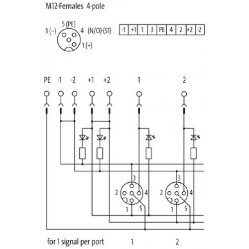 8000-84451-0000000 EXACT12, 4XM12, 4 POLE CAP, PLUG. SCREW TERM.